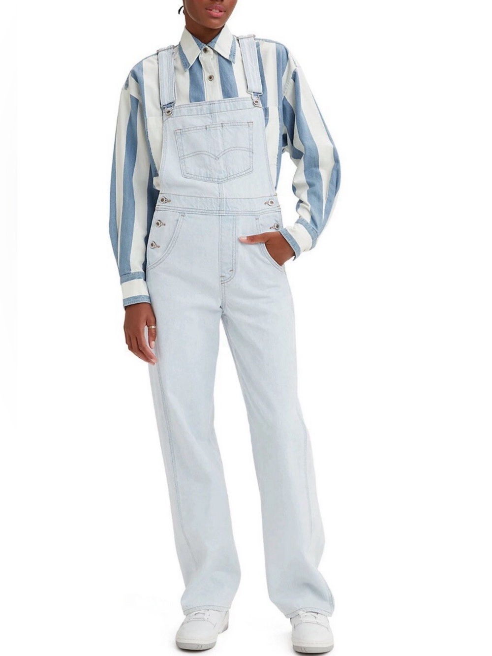 Levi’s SilverTab Light Wash Denim Overalls Straight Leg Size Medium